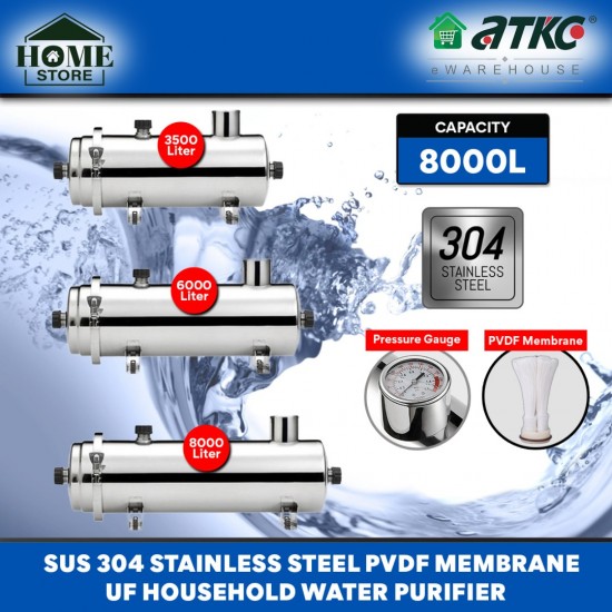 Home Store SUS304 Stainless Steel Whole House PVDF Ultrafiltration Membrane Drinking  Water Purifier Water Filter System 8000L
