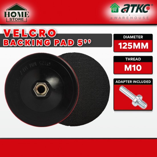 Home Store Heavy Duty Long-Lasting Velcro Backing Pad 4" (100MM) / 5" (125MM) M10 Thread with Adapter 