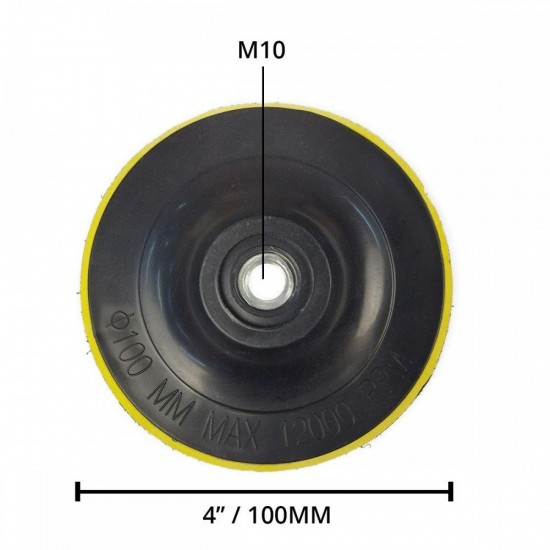 Home Store Heavy Duty Long-Lasting Velcro Backing Pad 4" (100MM) / 5" (125MM) M10 Thread with Adapter 