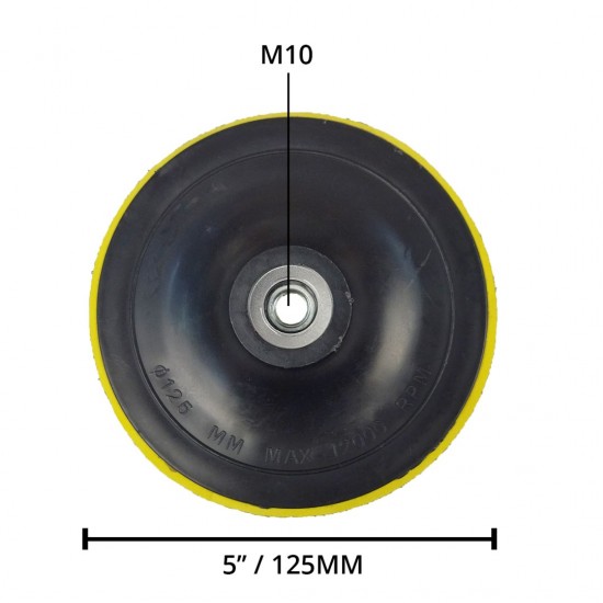 Home Store Heavy Duty Long-Lasting Velcro Backing Pad 4" (100MM) / 5" (125MM) M10 Thread with Adapter 