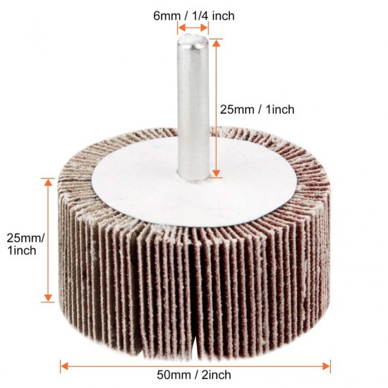Home Store Flap Wheels With 1/4'' Shank Abrasive Grinding Tool 50MM x 25MM x 6MM - #80Grit (1PC) Home Store Flap Wheels With 1/4'' Shank Abrasive Grinding Tool 50MM x 25MM x 6MM - #80Grit (1PC)