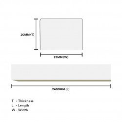 Home Store 8682-25 Polyurethane Foam Wainscoting Moulding White Colour 20MM (T) x 25MM (W) x 2400MM (L) Home Store 8682-25 Polyurethane Foam Wainscoting Moulding White Colour 20MM (T) x 25MM (W) x 2400MM (L)