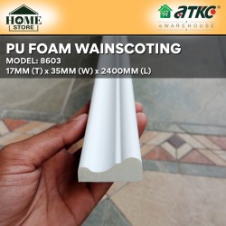Home Store 8603 Polyurethane Foam Wainscoting Moulding White Colour 17MM (T) x 35MM (W) x 2400MM (L)