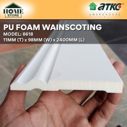 Home Store 8618 Polyurethane Foam Wainscoting Moulding White Colour 11MM (T) x 98MM (W) x 2400MM (L)