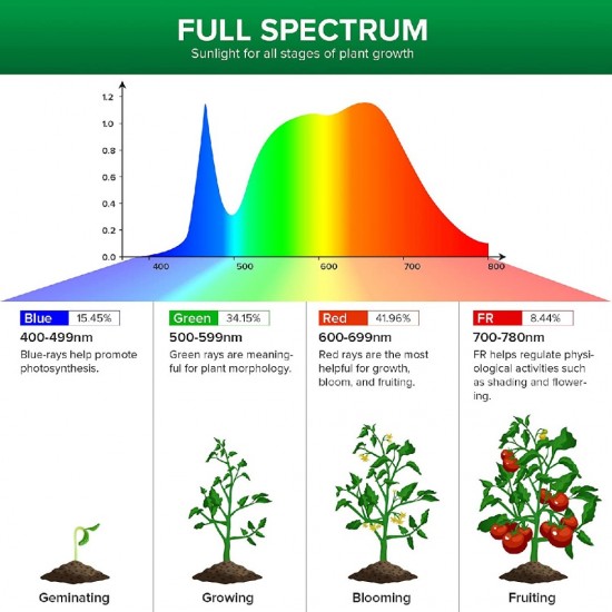 SANSI 10W LED Grow Light Bulb Daylight Full Spectrum E27 And Sunlight White Grow Light Lamp For Indoor Garden Houseplants/Greenhouse