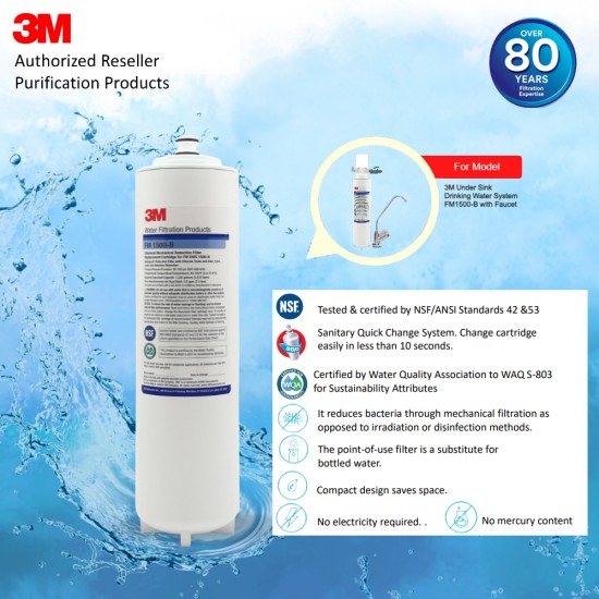 3M Water Filter | 3M WF CTG FM Cartridge for Under Sink Drinking Water System FM1500-B