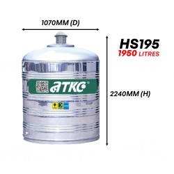 ATKC HS195 Vertical Flat Bottom Without Stand SUS304 Stainless Steel Water Tank 1950L/430G