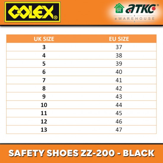 Colex ZZ-200 Safety Shoes Low Cut Rubber Shoes Steel Toe
