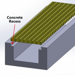 MG Heavy Duty Molded FRP Grating Standard For Drainage With Recess 9'' x 12'' MG Heavy Duty Molded FRP Grating Standard For Drainage With Recess 9'' x 12''