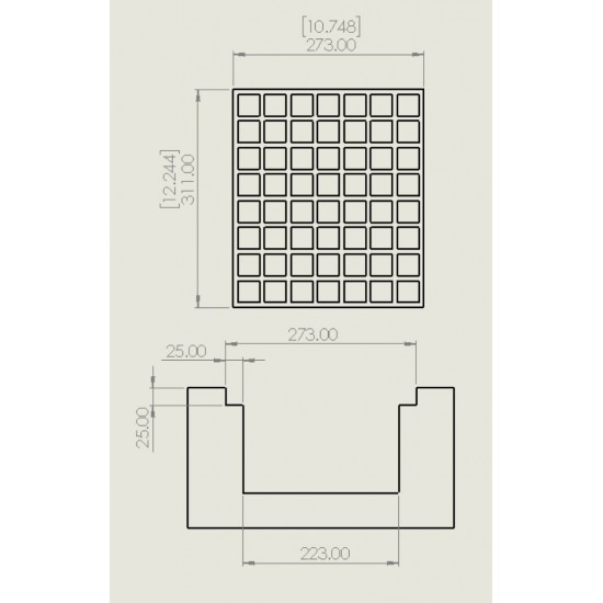 MG Heavy Duty Molded FRP Grating Standard For Drainage With Recess 10'' x 12'' 