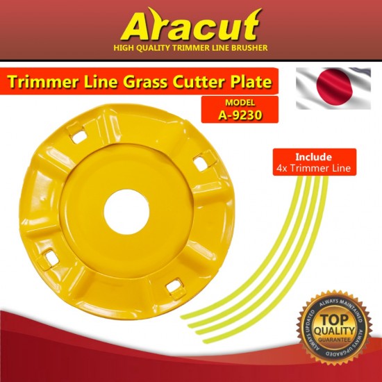 Aracut A-9230 Heavy Duty Trimmer Line Grass Cutter Plate + 4PCS Nylon Trimmer Line Aracut A-9230 Heavy Duty Trimmer Line Grass Cutter Plate + 4PCS Nylon Trimmer Line