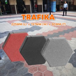 Trafika Block Hexagon Interlocking Concrete Paver 225MM (L) x 197MM (W) x 80MM (T)