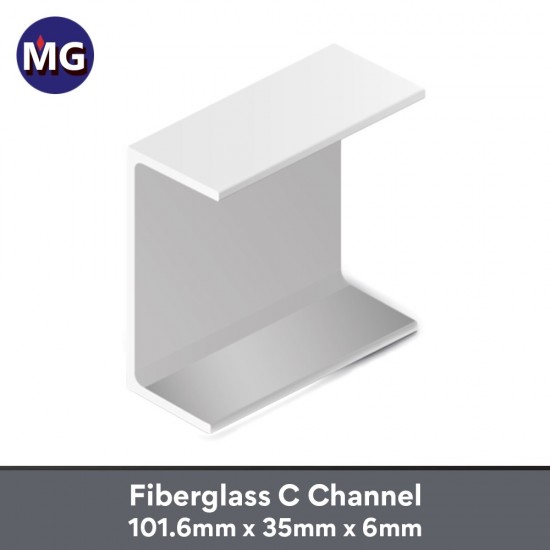 MG Fiberglass C Channel 101.6MM x 35MM x 6MM