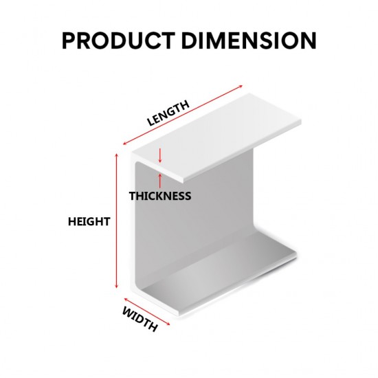 MG Fiberglass C Channel 152.4MM x 41.28MM x 6MM