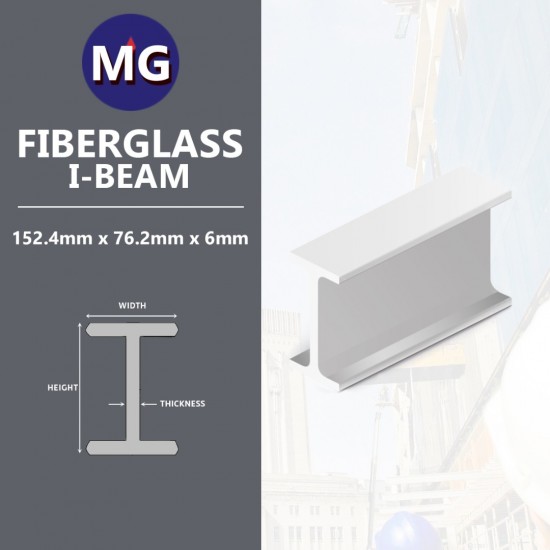 MG Fiberglass I-Beam 152.4MM x 76.2MM x 6MM