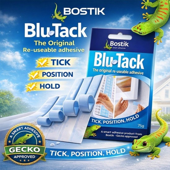 Bostik Blu-Tack "The Original Re-Useable Adhesive" 75g Bostik Blu-Tack "The Original Re-Useable Adhesive" 75g