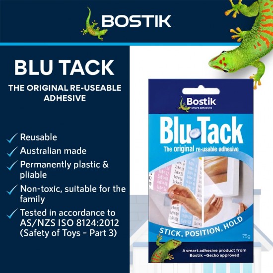 Bostik Blu-Tack "The Original Re-Useable Adhesive" 75g Bostik Blu-Tack "The Original Re-Useable Adhesive" 75g