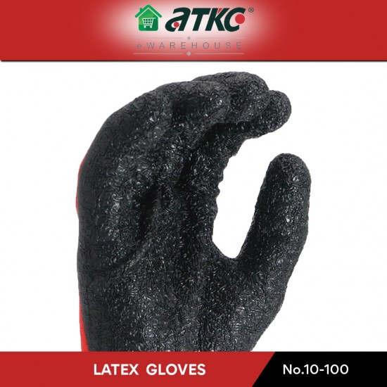 ATKC® MaxGlove 10-100 Red Black Latex Crinkle Palm Coated Gloves - M / L / XL ATKC® MaxGlove 10-100 Red Black Latex Crinkle Palm Coated Gloves - M / L / XL