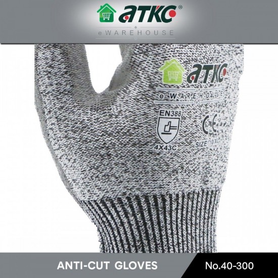 ATKC® MaxGlove 40-300 Cut Resistant with PU Coated Safety Gloves Sarung Tangan Anti Pisau Size M / L / XL
