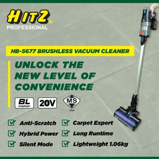 HITZ Professional HB-5677 Cordless Vacuum Cleaner 20V 4.0Ah (SET) HITZ Professional HB-5677 Cordless Vacuum Cleaner 20V 4.0Ah (SET)