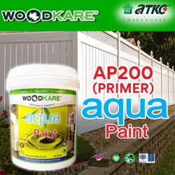Wood-Kare Aqua Paint AP200 (Primer) Water-Based Paint White For Interior Wood Timber 1L