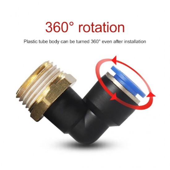 Home Store PL6-03 Pneumatic Elbow Male Threaded Fitting 6.0MM x 3/8'' (Plastic)