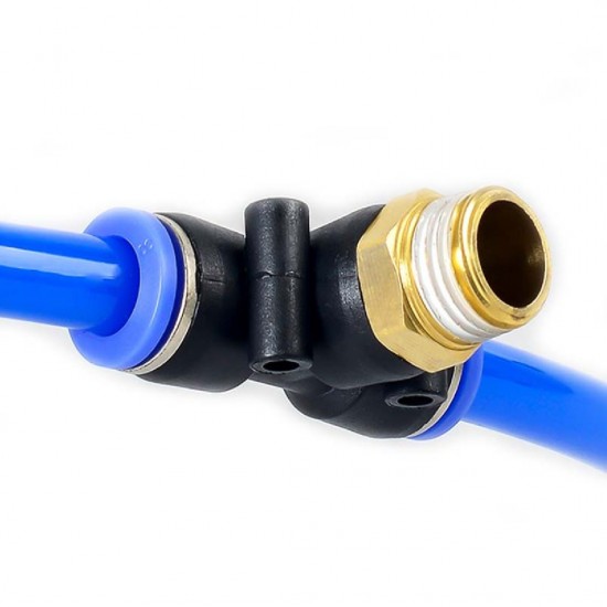 Home Store PB8-04 Pneumatic Tee Male Threaded Fitting 8.0MM x 1/2'' (Plastic)