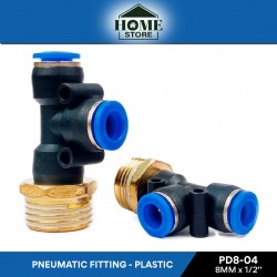Home Store PD8-04 Pneumatic Connector Male Threaded Fitting 8.0MM x 1/2'' (Plastic)