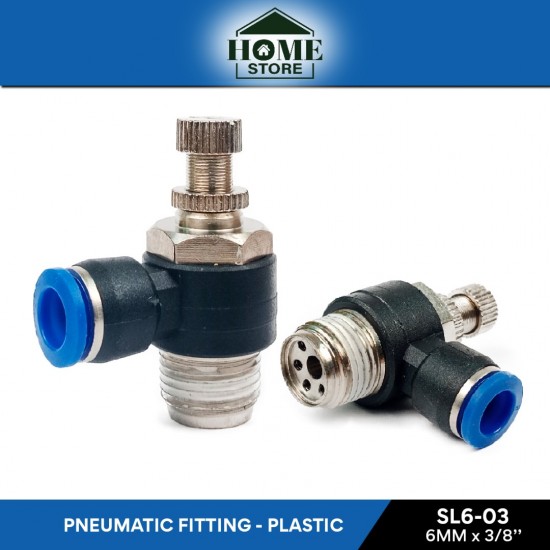 Home Store SL6-03 Pneumatic Throttle Valve Male Threaded Fitting 6.0MM x 3/8'' (Plastic) Home Store SL6-03 Pneumatic Throttle Valve Male Threaded Fitting 6.0MM x 3/8'' (Plastic)