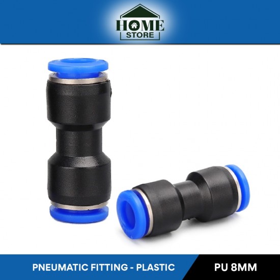 Home Store PU8 Pneumatic Straight Union Fitting 8.0MM (Plastic)