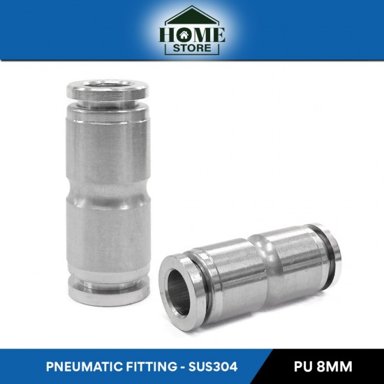 Home Store PU8 Pneumatic Straight Union Fitting 8.0MM (SUS304 Stainless Steel) Home Store PU8 Pneumatic Straight Union Fitting 8.0MM (SUS304 Stainless Steel)