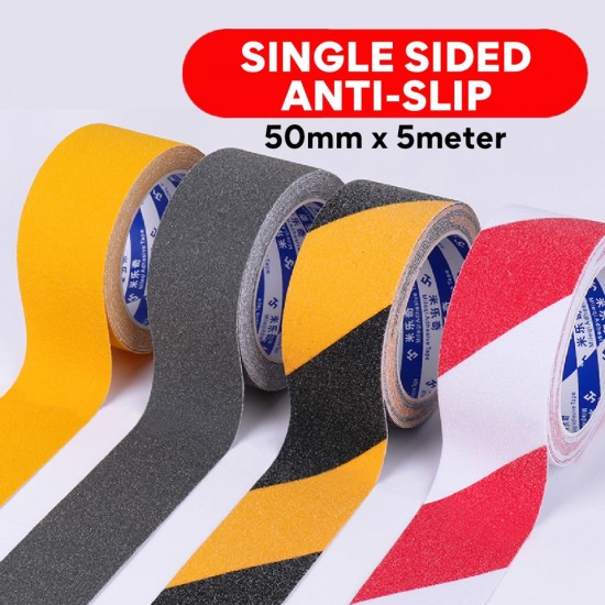 Mileqi Single Sided Anti-Slip Tape 50MM (W) x 5M (L) Black/Grey/Yellow Black Mileqi Single Sided Anti-Slip Tape 50MM (W) x 5M (L) Black/Grey/Yellow Black
