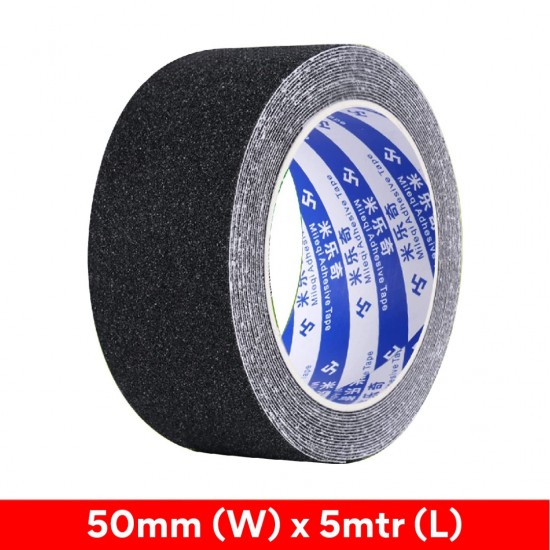 Mileqi Single Sided Anti-Slip Tape 50MM (W) x 5M (L) Black/Grey/Yellow Black Mileqi Single Sided Anti-Slip Tape 50MM (W) x 5M (L) Black/Grey/Yellow Black