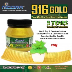 Nicora Goldberg Luster 916 Spring Gold Water Borne For Interior/Exterior 250G Nicora Goldberg Luster 916 Spring Gold Water Borne For Interior/Exterior 250G