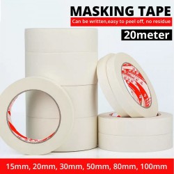 Mileqi Paper Masking Tape High Viscosity Decorative Tape 15MM, 20MM, 30MM, 50MM, 80MM, 100MM (W) x 20M (L)