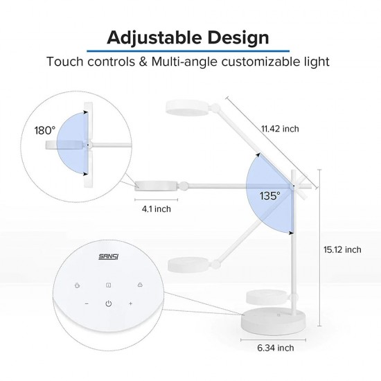 SANSI 10W LED Desk Lamp Touch Control With 4 Colour Temperature & 6 Brightness Levels SANSI 10W LED Desk Lamp Touch Control With 4 Colour Temperature & 6 Brightness Levels