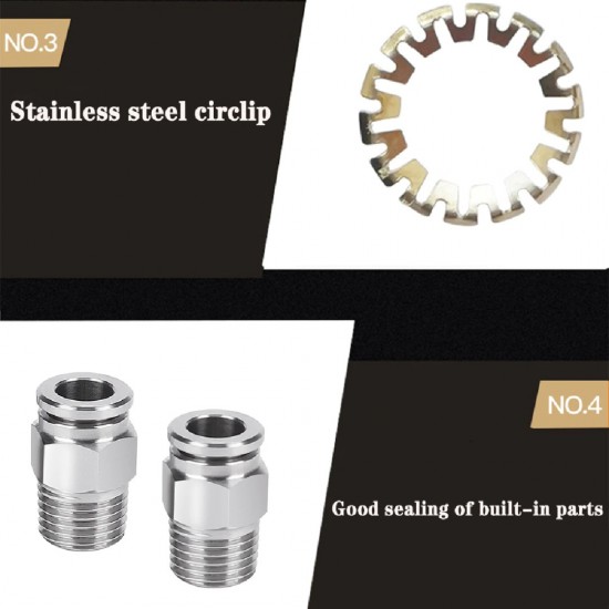 Home Store PC10-03 Pneumatic Male Threaded Fitting 10.0MM x 3/8'' (SUS304 Stainless Steel)