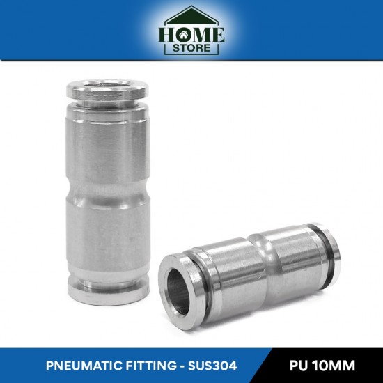 Home Store PU10 Pneumatic Straight Union Fitting 10.0MM (SUS304 Stainless Steel) Home Store PU10 Pneumatic Straight Union Fitting 10.0MM (SUS304 Stainless Steel)