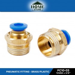 Home Store PC10-03 Pneumatic Male Threaded Fitting 10.0MM x 3/8'' (Plastic/Brass)