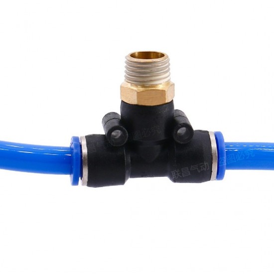 Home Store PB10-03 Pneumatic Tee Male Threaded Fitting 10.0MM x 3/8'' (Plastic)