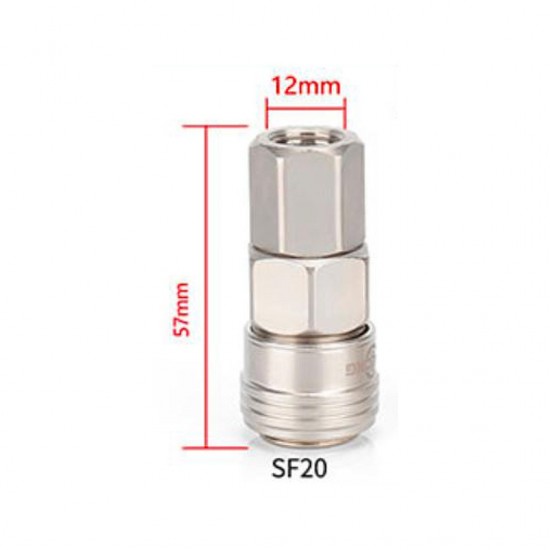 Home Store SF20 Pneumatic Female Threaded + Female Coupler Connector Fitting 1/4'' Home Store SF20 Pneumatic Female Threaded + Female Coupler Connector Fitting 1/4''