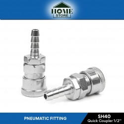 Home Store SH40 Pneumatic Female Coupler + Single Barb Tail Connector Fitting 1/2''