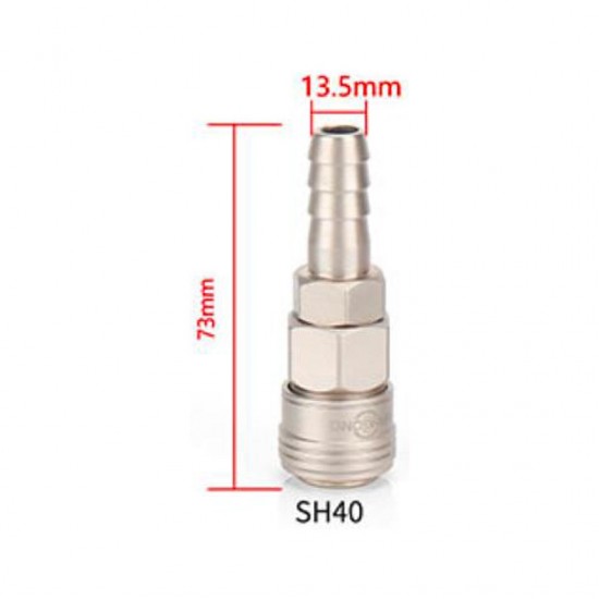 Home Store SH40 Pneumatic Female Coupler + Single Barb Tail Connector Fitting 1/2'' Home Store SH40 Pneumatic Female Coupler + Single Barb Tail Connector Fitting 1/2''