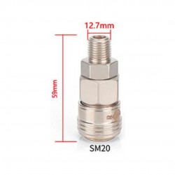 Home Store SM20 Pneumatic Male Threaded + Female Coupler Connector Fitting 1/4'' Home Store SM20 Pneumatic Male Threaded + Female Coupler Connector Fitting 1/4''