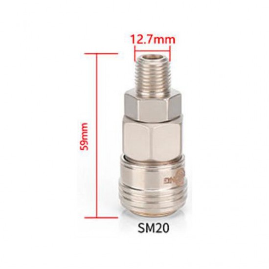 Home Store SM20 Pneumatic Male Threaded + Female Coupler Connector Fitting 1/4'' Home Store SM20 Pneumatic Male Threaded + Female Coupler Connector Fitting 1/4''