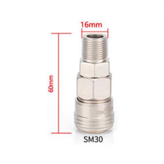 Home Store SM30 Pneumatic Male Threaded + Female Coupler Connector Fitting 3/8'' Home Store SM30 Pneumatic Male Threaded + Female Coupler Connector Fitting 3/8''