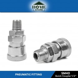 Home Store SM40 Pneumatic Male Threaded + Female Coupler Connector Fitting 1/2''