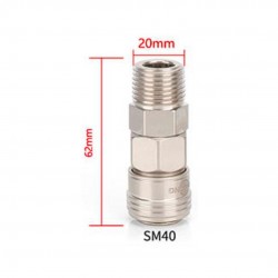 Home Store SM40 Pneumatic Male Threaded + Female Coupler Connector Fitting 1/2'' Home Store SM40 Pneumatic Male Threaded + Female Coupler Connector Fitting 1/2''