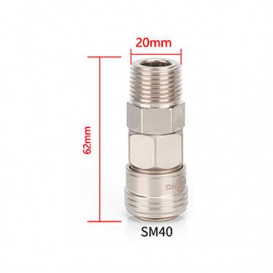 Home Store SM40 Pneumatic Male Threaded + Female Coupler Connector Fitting 1/2'' Home Store SM40 Pneumatic Male Threaded + Female Coupler Connector Fitting 1/2''