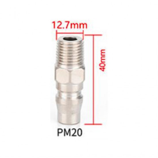 Home Store PM20 Pneumatic Male Coupler + Male Threaded Connector Fitting 1/4'' Home Store PM20 Pneumatic Male Coupler + Male Threaded Connector Fitting 1/4''